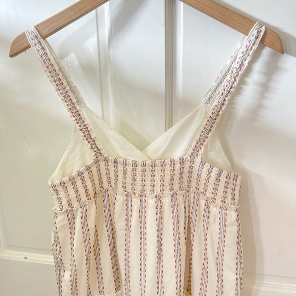 Zara Girls Tiered Frock Cotton Wide Spaghetti Straps V Neck Dress - Picture 6 of 12